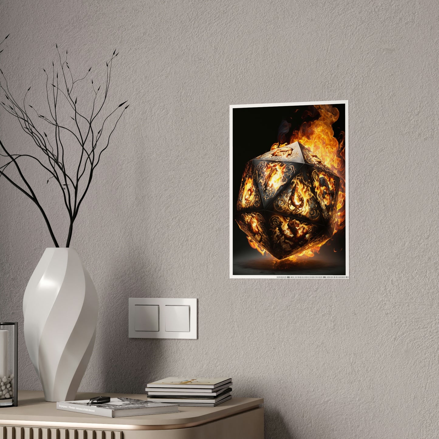 Flamed D20 Poster (Gloss)