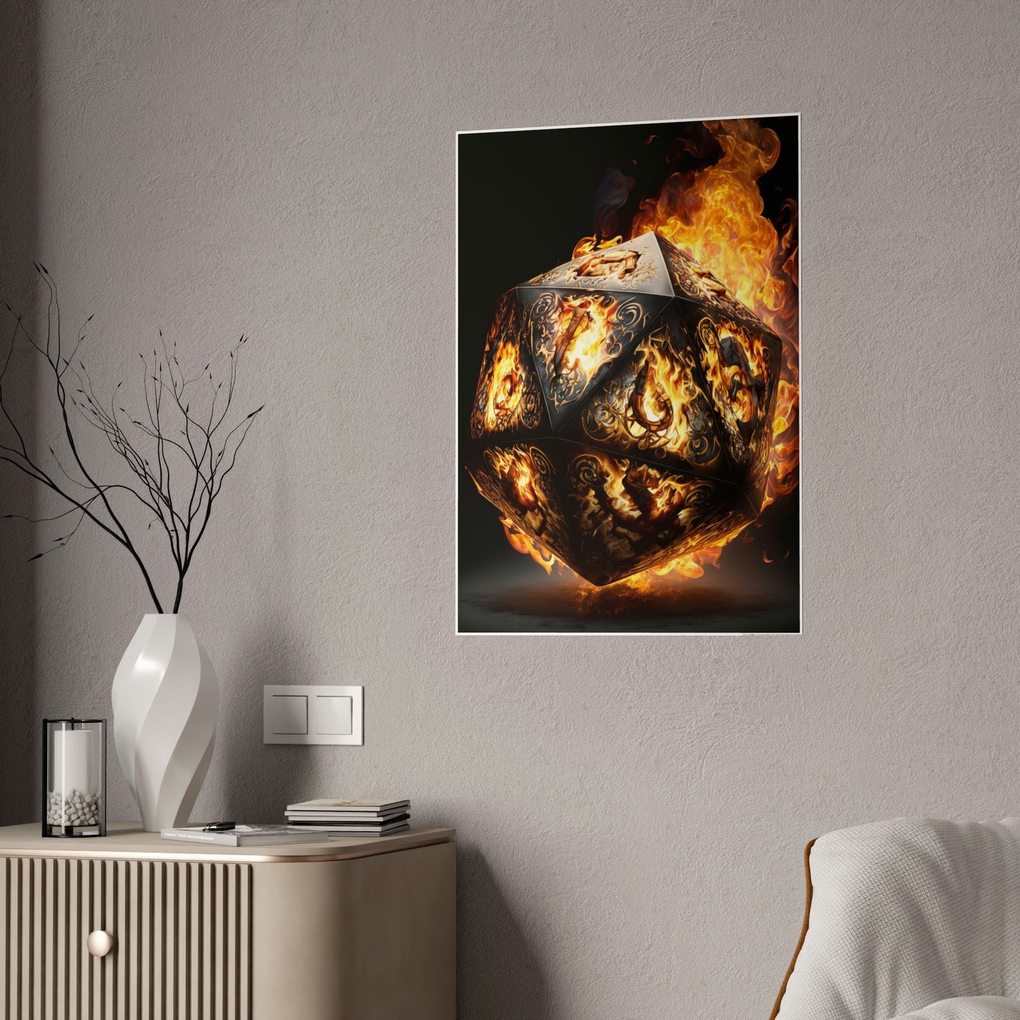 Flamed D20 Poster (Gloss)