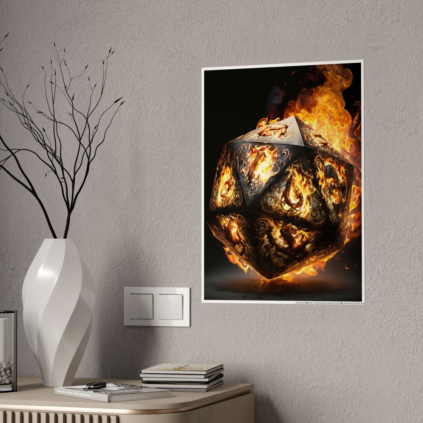 Flamed D20 Poster (Gloss)